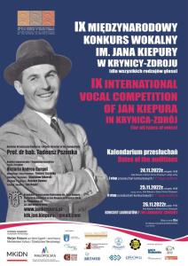 IX Międzynarodowy Konkurs Wokalny im. Jana Kiepury w Krynicy-Zdroju, 24-26 listopada 2022r